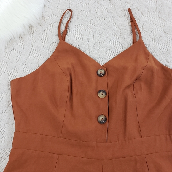 Shein Curve burnt orange summer romper - Picture 3 of 9